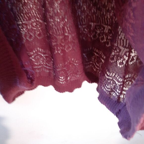 Eddie Bauer purple Pima cotton lace hoodie sweater jacket pullover top XXL 2X - Picture 5 of 6